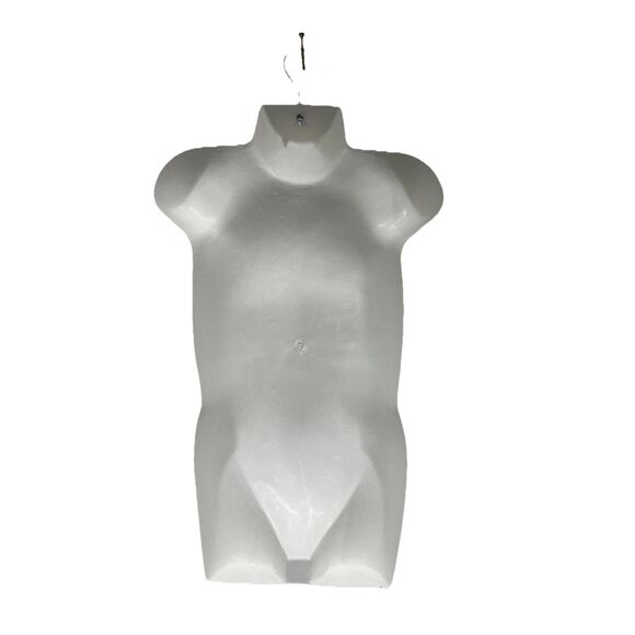 Child Mannequin Torso Hanging Dress Form White Kid Hollow Back Plastic w/ Hanger - Picture 6 of 9